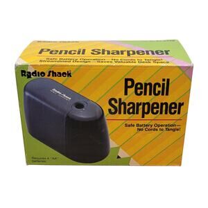 Vintage Radio Shack Battery Pencil Sharpener NOS Cat. 61-27688 Black